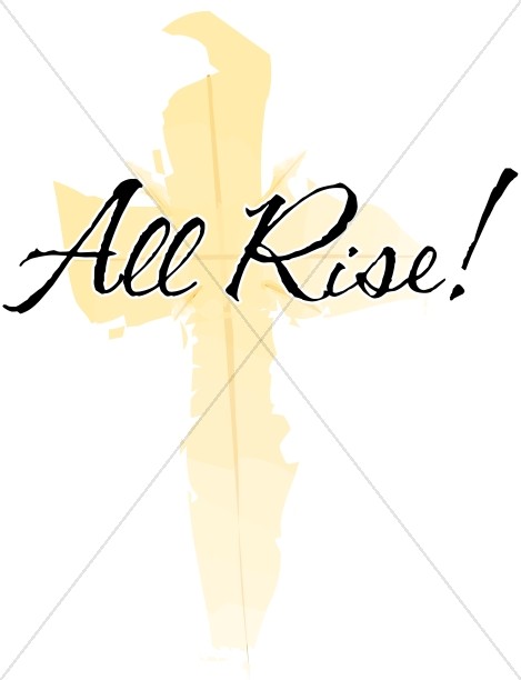 All Rise with Brushstroke Yellow Cross