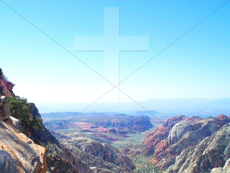Southwestern Landscape with Cross Watermark Thumbnail Showcase