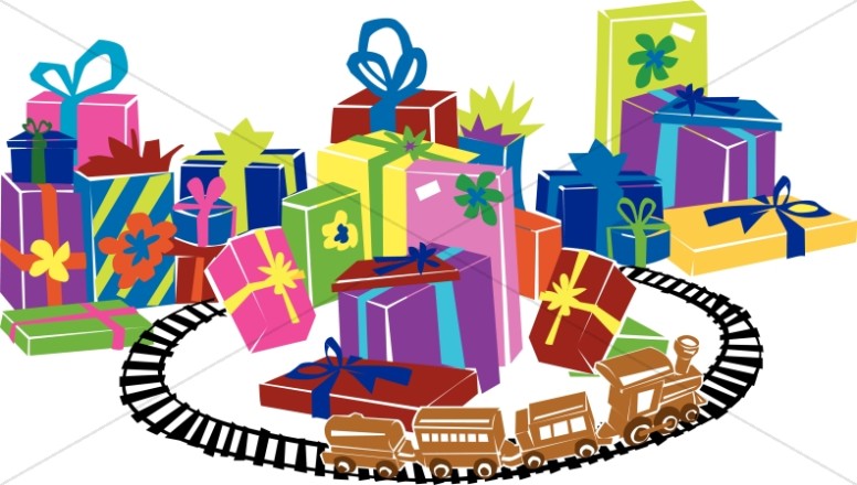 Train Track Alongside Christmas Presents Thumbnail Showcase