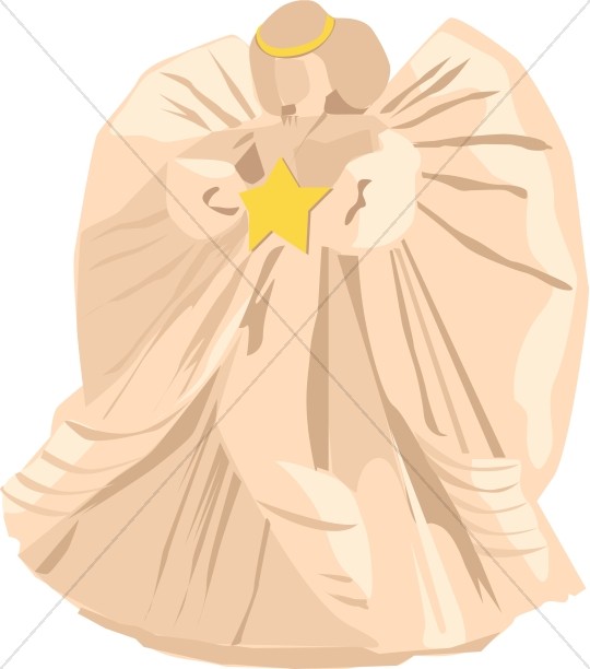 Angel with Gold Star Christian Clipart Thumbnail Showcase