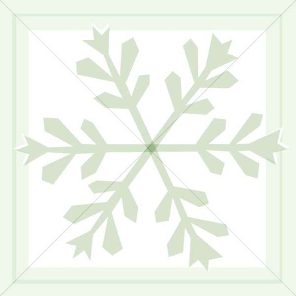 Green Snowflake in Square