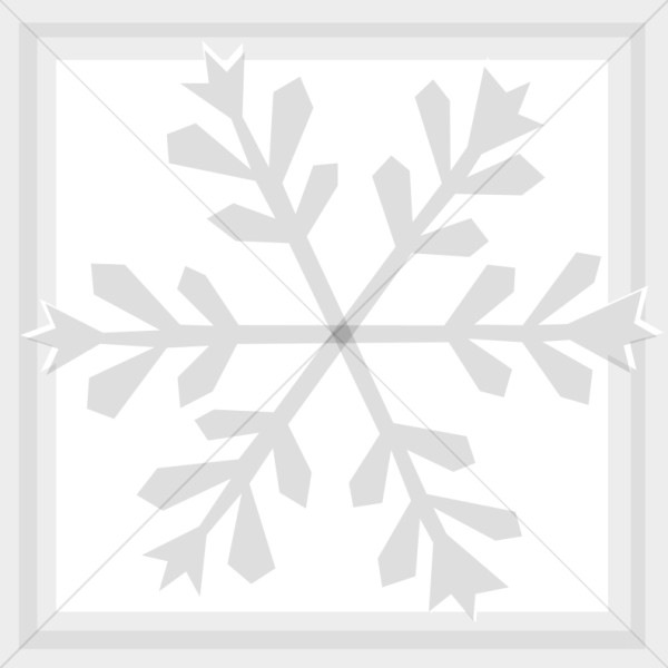 Silver Snowflake in Square