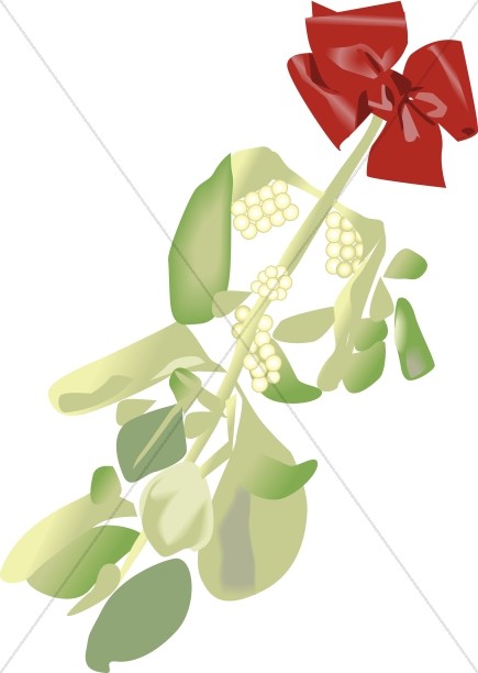 Christmas Mistletoe Hung with a Red Bow Thumbnail Showcase