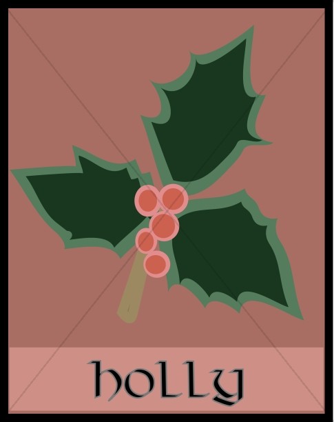 Christmas Holly on Red Thumbnail Showcase