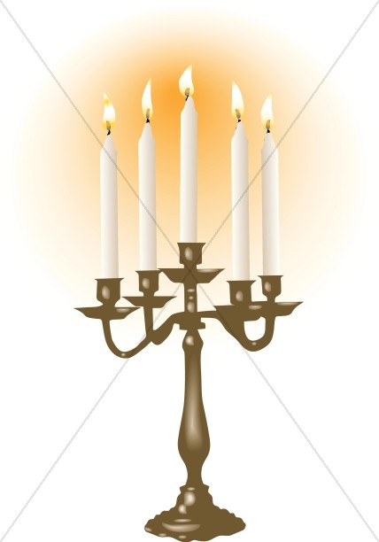 White Candles in Candelabra