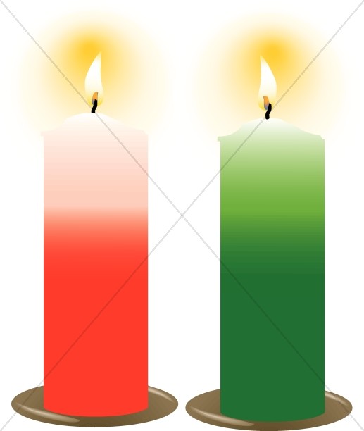 Red and Green Christmas Candles