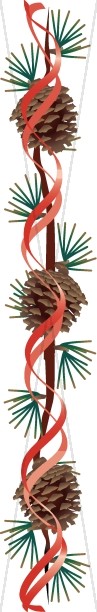 Pine Cones with Red Ribbon Page Column