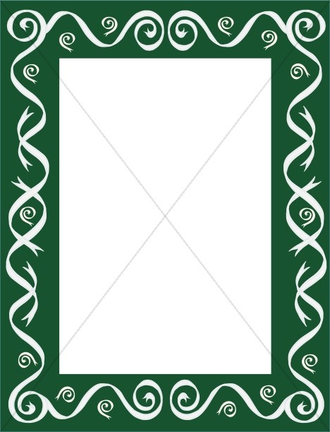 Thick Green Frame with White Ribbons