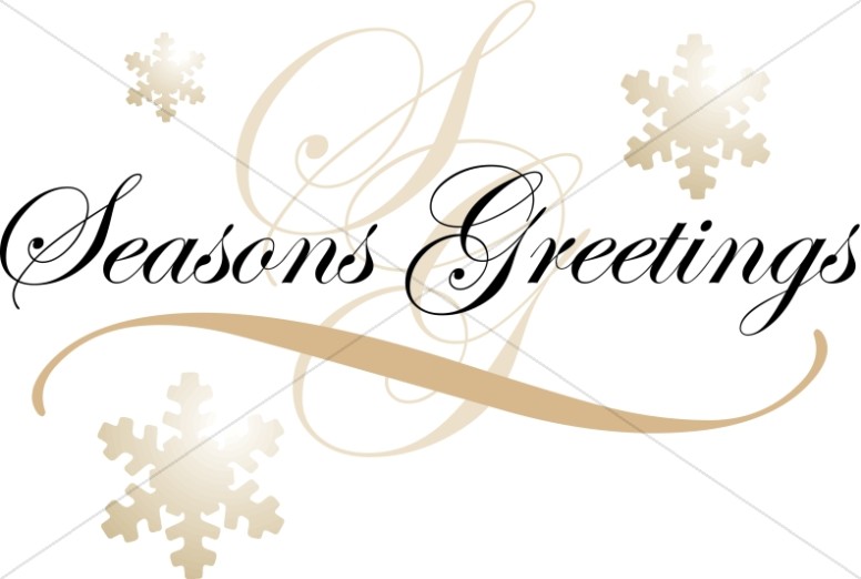Formal Seasons Greetings Text on Snowflakes Thumbnail Showcase